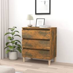Berkfield Home Sideboard Smoked Oak 60x35x69 cm Engineered Wood in Brown - Size: 60 x 35 x 69 cm - thumbnail 2