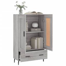 Berkfield Home Highboard Grey Sonoma 69.5x31x115 cm Engineered Wood - thumbnail 4