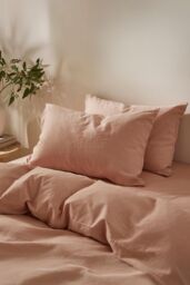 Martex Touch of Linen Housewife Pillowcase Pair in Pale Pink - thumbnail 2