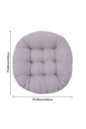 Garden Sanctuary Grey Round Corduroy Seat Cushion Tatami Futon, 50cm Dia - thumbnail 4
