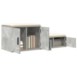 Berkfield Home Storage Cabinet Concrete Grey 118x41x40 cm Engineered Wood - Size: 118 x 41 x 40 cm - thumbnail 3