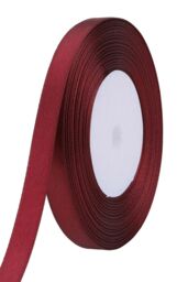 Neel Blue Double Sided Satin Polyester Ribbon Roll, 6mm x 25 Metres in Burgundy - thumbnail 1