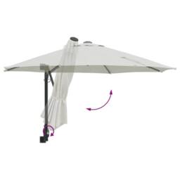 Berkfield Home Cantilever Umbrella Sand Polyester, Aluminium Large Collapsible in Beige - thumbnail 8