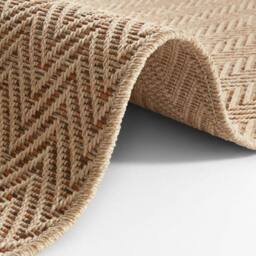THE RUGS Flatwoven Indoor Outdoor Runner Nature Chevron Design Durable Sisal in Beige - Size: 80 cm x 450 cm - thumbnail 3
