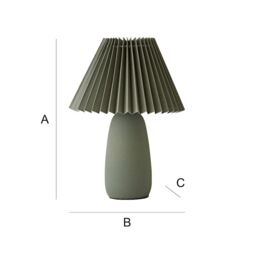 ValueLights Taggie Dark Green Ceramic Table Lamp with Origami Lamp Shade - thumbnail 7