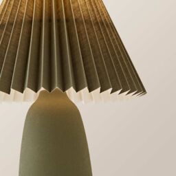 ValueLights Taggie Dark Green Ceramic Table Lamp with Origami Lamp Shade - thumbnail 4