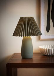 ValueLights Taggie Dark Green Ceramic Table Lamp with Origami Lamp Shade - thumbnail 1