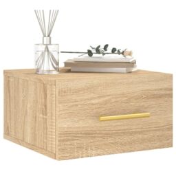 Berkfield Home Wall-mounted Bedside Cabinets 2 pcs Sonoma Oak 35x35x20 cm in Brown - Size: 35 x 35 x 20 cm - thumbnail 3