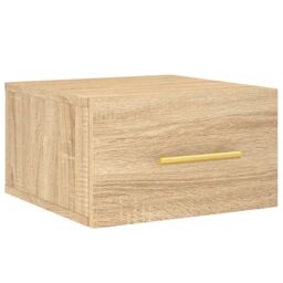 Berkfield Home Wall-mounted Bedside Cabinets 2 pcs Sonoma Oak 35x35x20 cm in Brown - Size: 35 x 35 x 20 cm - thumbnail 5