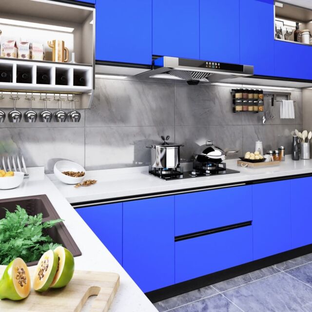 Berkfield Home Self-adhesive Furniture Film High Gloss Blue 500x90 cm PVC - image 1