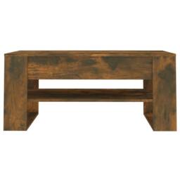 Berkfield Home Coffee Table Smoked Oak 102x55x45 cm Engineered Wood in Brown - Size: 102 x 55 x 45 cm - thumbnail 3