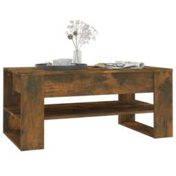 Berkfield Home Coffee Table Smoked Oak 102x55x45 cm Engineered Wood in Brown - Size: 102 x 55 x 45 cm - thumbnail 6
