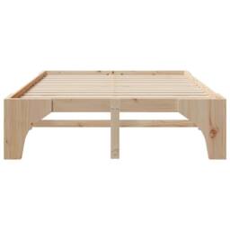 Berkfield Home Stylish Floor Bed Frame with Storage Brown 150 x 200 cm Solid pin in Natural - thumbnail 5