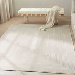 The Rug Shop UK Cream Modern Abstract Polyester Easy To Clean Latex Back Ivory Area Rug - Size: 240 cm x 300 cm - thumbnail 3