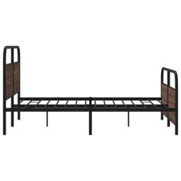 Berkfield Home Metal Bed Frame without Mattress Brown Oak 160x200 cm - thumbnail 6