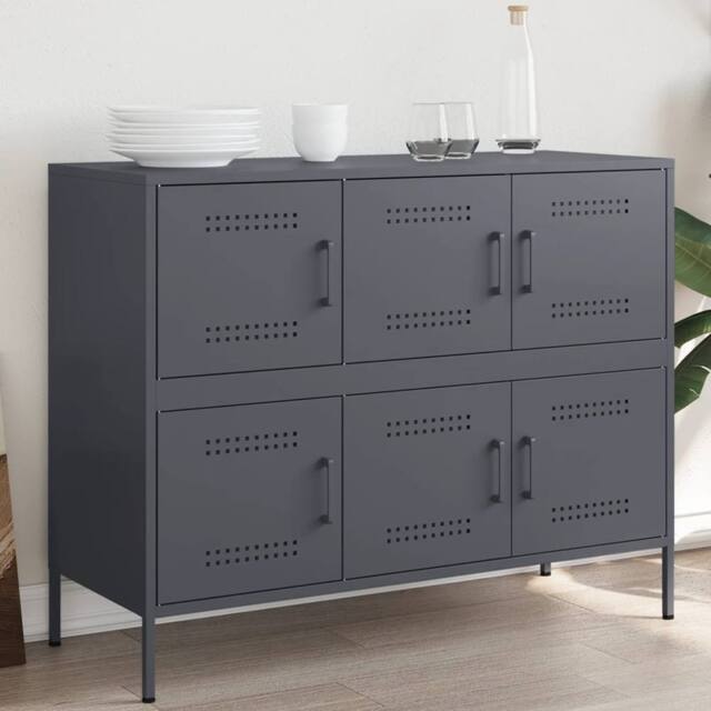 Berkfield Home Sideboard Anthracite 100.5x39x79 cm Steel in Black - image 1