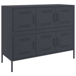 Berkfield Home Sideboard Anthracite 100.5x39x79 cm Steel in Black - thumbnail 2