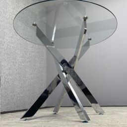 KOSY KOALA Round Glass Dining Table with Chrome legs, Living / Dining Room, Kitchen in Clear - thumbnail 9