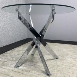 KOSY KOALA Round Glass Dining Table with Chrome legs, Living / Dining Room, Kitchen in Clear - thumbnail 5