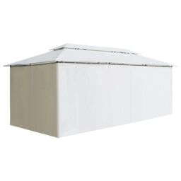 Berkfield Home Gazebo with Curtains 600x298x270 cm White 180g/m ² - Size: 600 x 298 x 270 cm - thumbnail 3