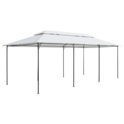 Berkfield Home Gazebo with Curtains 600x298x270 cm White 180g/m ² - Size: 600 x 298 x 270 cm - thumbnail 4