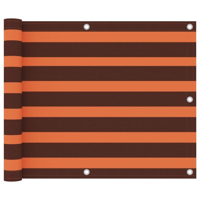 Berkfield Home Balcony Screen Orange & Brown 75x500 cm Oxford Fabric - image 1