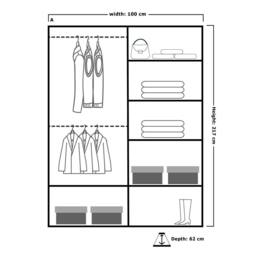 Sliding Wardrobes 4U Modern Mirror Sliding Wardrobe with Top LED Light W100cm x H217cm in White - thumbnail 3