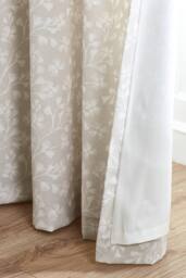 Catherine Lansfield 'Brooke Floral' Lined Eyelet Curtains in Natural - Size: 117 cm width x 137 cm drop - thumbnail 4