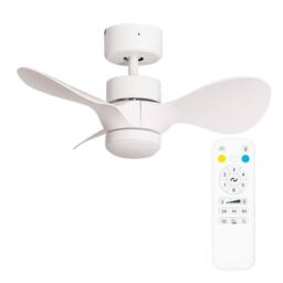 "ValueLights Matte White 24"" 3 Blade Ceiling Light Fan with Remote Control" - thumbnail 2