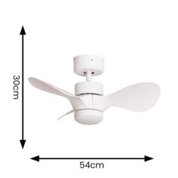 "ValueLights Matte White 24"" 3 Blade Ceiling Light Fan with Remote Control" - thumbnail 5