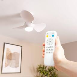 "ValueLights Matte White 24"" 3 Blade Ceiling Light Fan with Remote Control" - thumbnail 3