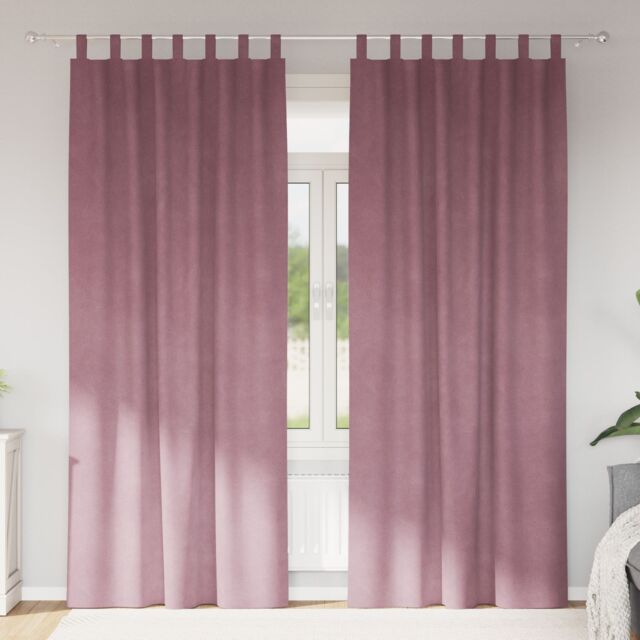 Berkfield Home Blackout Curtains with Hanging Loops 2 pcs Dark Pink Velvet - image 1