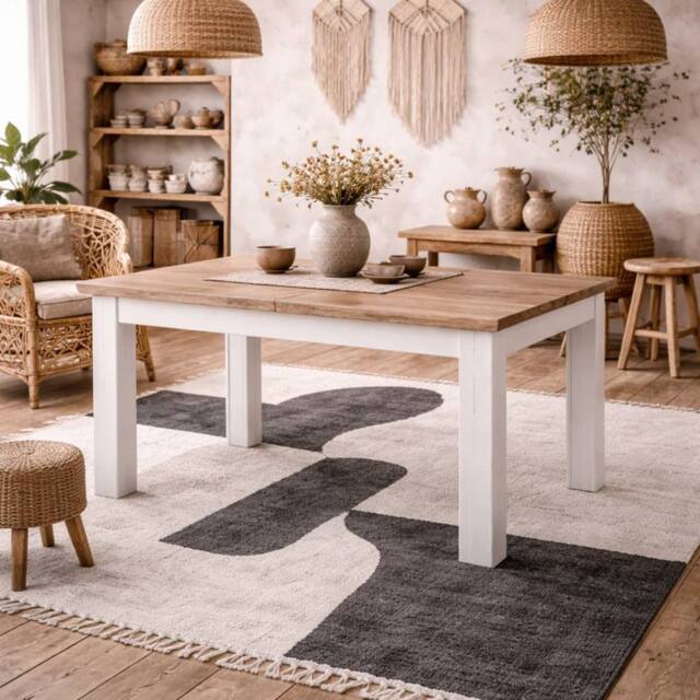 Wyld Haus Silkeborg Extending Dining Table Nelson & Snowy Oak in Natural - image 1