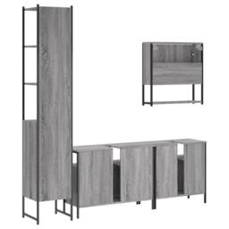 Berkfield Home Durable 4 Piece Bathroom Furniture Set Grey Sonoma Engineered Wood - thumbnail 8