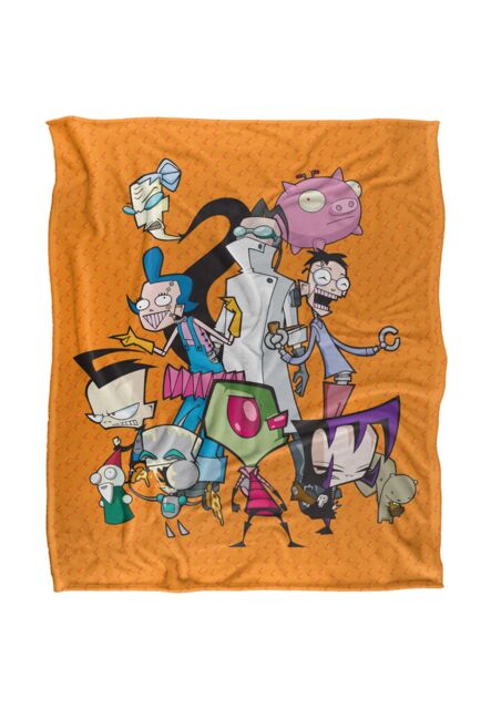 Nickelodeon Invader Zim Group Silky Touch Super Soft Throw Blanket 152 X 127 cm in White - image 1