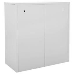 Berkfield Home Locker Cabinet Light Grey & Red 90x45x92.5 cm Steel - thumbnail 4