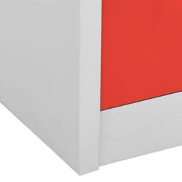 Berkfield Home Locker Cabinet Light Grey & Red 90x45x92.5 cm Steel - thumbnail 7