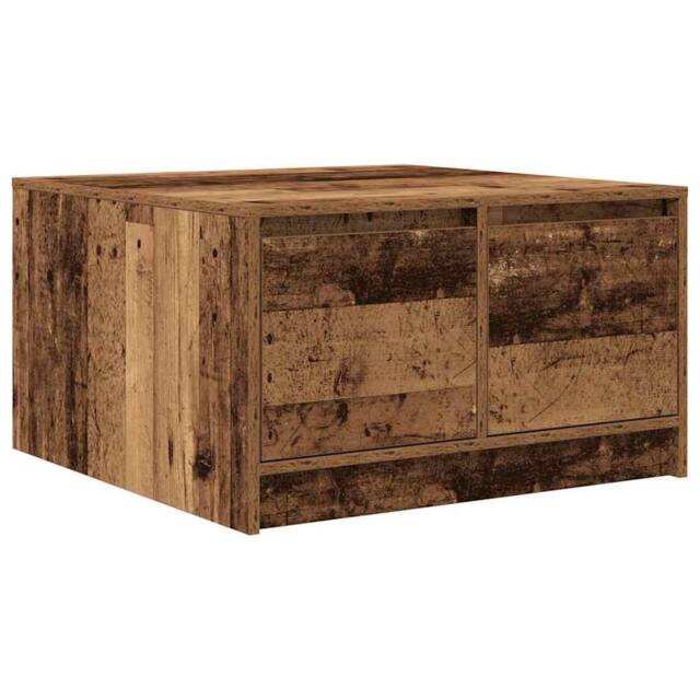 Berkfield Home Coffee Table with Drawers Old Wood 70.5x70x40 cm in Brown - image 1