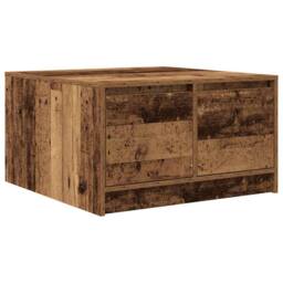 Berkfield Home Coffee Table with Drawers Old Wood 70.5x70x40 cm in Brown - thumbnail 1