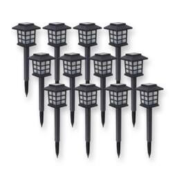 Gainsborough Set of 12 Solar Path Lights, Traditional Warm White LEDs in Black - thumbnail 3