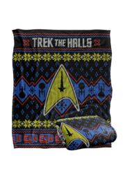 Star Trek The Halls Ugly Christmas Sweater Silky Touch Super Soft Throw Blanket 152 X 127 cm in White - thumbnail 2