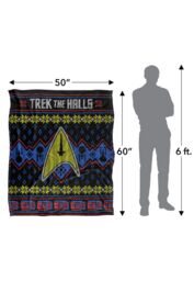 Star Trek The Halls Ugly Christmas Sweater Silky Touch Super Soft Throw Blanket 152 X 127 cm in White - thumbnail 5
