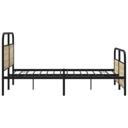 Berkfield Home Metal Bed Frame without Mattress Sonoma Oak 150x200 cm King Size in Brown - thumbnail 5