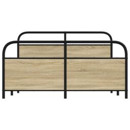 Berkfield Home Metal Bed Frame without Mattress Sonoma Oak 150x200 cm King Size in Brown - thumbnail 4