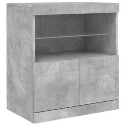 Berkfield Home Sideboard with LED Lights Concrete Grey 60x37x67 cm - Size: 60 x 37 x 67 cm - thumbnail 3