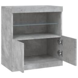 Berkfield Home Sideboard with LED Lights Concrete Grey 60x37x67 cm - Size: 60 x 37 x 67 cm - thumbnail 7