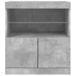 Berkfield Home Sideboard with LED Lights Concrete Grey 60x37x67 cm - Size: 60 x 37 x 67 cm - thumbnail 6