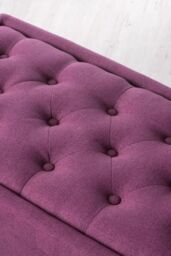 FWStyle Dark Fuchsia Ottoman Storage Bench Padded Buttoned Seat - thumbnail 2