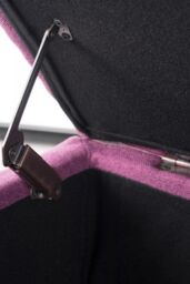 FWStyle Dark Fuchsia Ottoman Storage Bench Padded Buttoned Seat - thumbnail 3