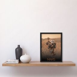 Artery8 NASA Our Solar System Mars Curiosity Rover Self Portrait Artwork Framed Wall Art Print A4 in Black - thumbnail 2